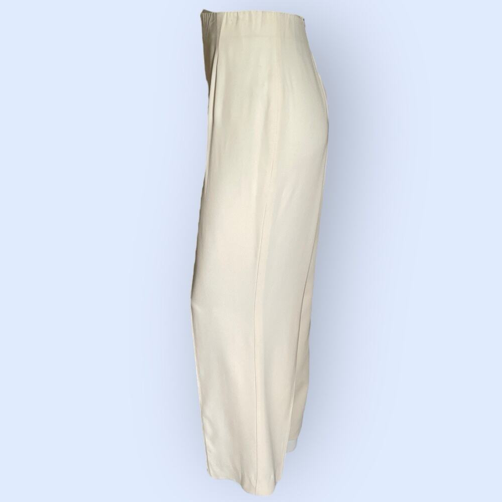 Lafayette 148 Silk Cream Ivory Dress Pants Womens 8 Silk Crepe High Waist Vtg 90 - Picture 4 of 10